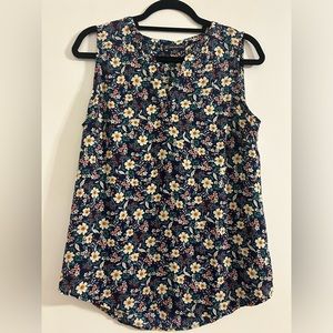 Adrianna Papell Colorful Floral Sleeveless Blouse